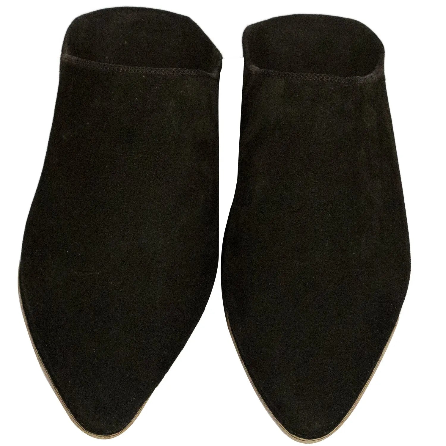 Biyadina Men's Pointed Black Moroccan Babouches Leather Slippers Biyadina Store