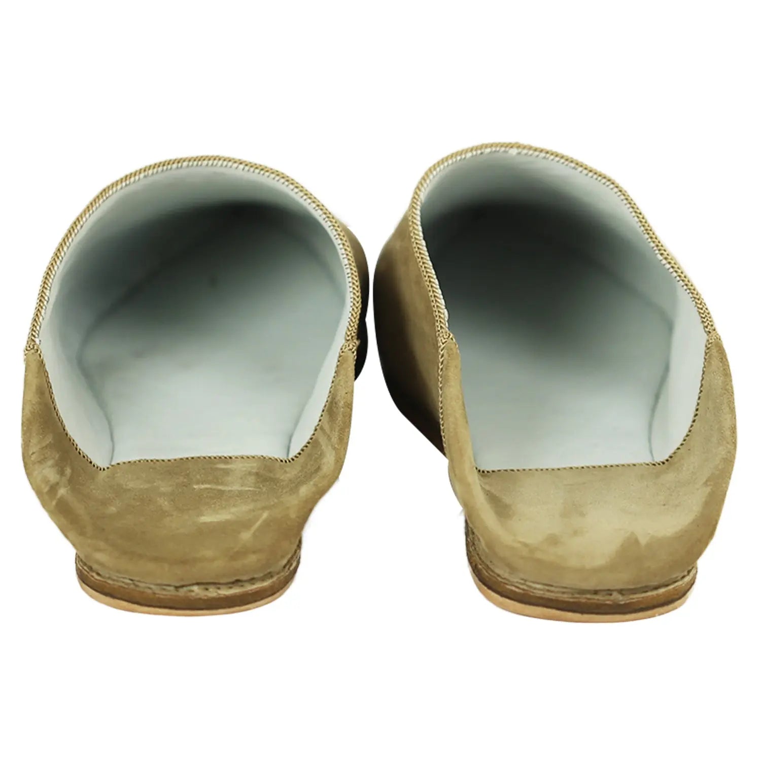 Biyadina Men's Pointed Suede Camel Moroccan Babouches Leather Slippers Biyadina Store