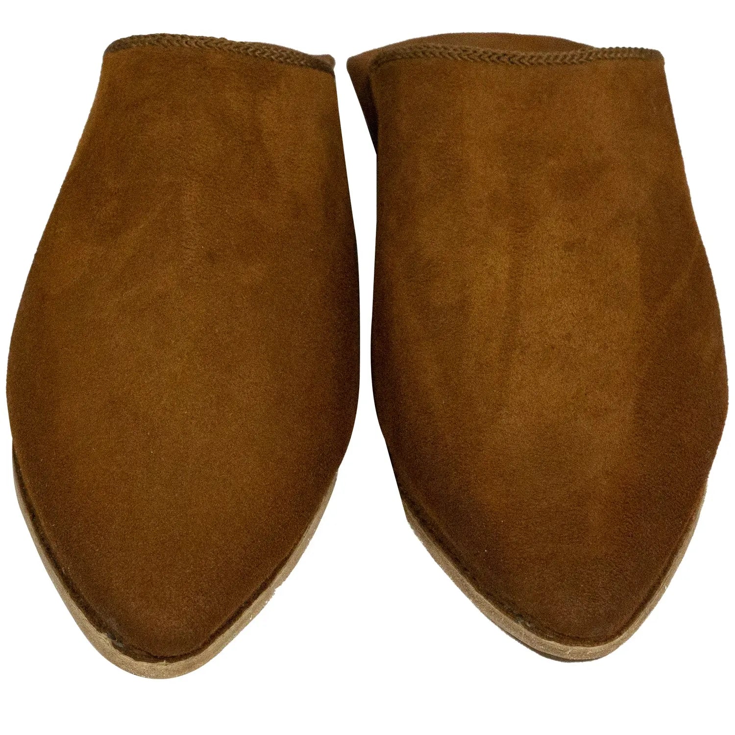 Biyadina Men's Suede Brown Moroccan Babouches Leather Slippers Biyadina Store