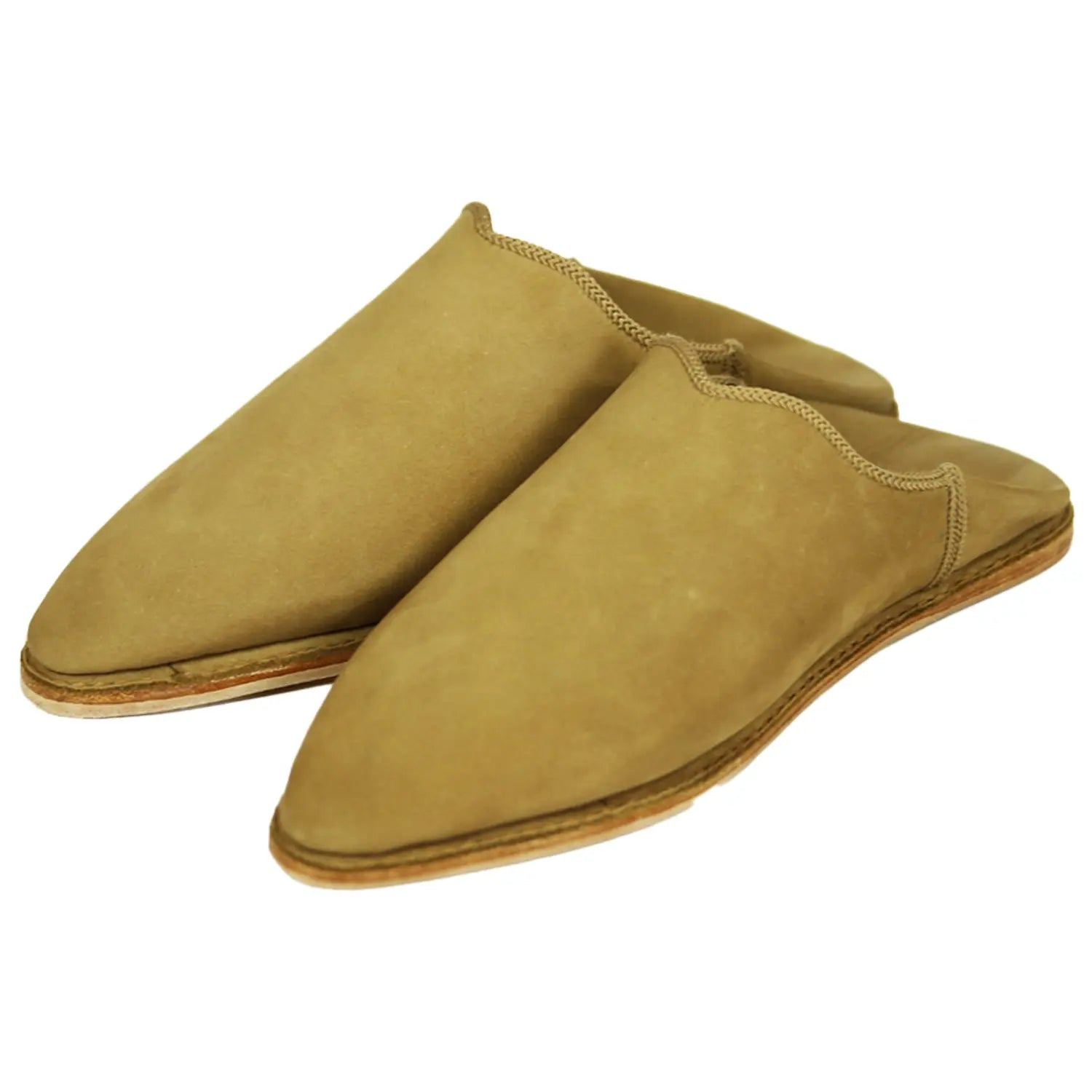Biyadina Men's Suede Camely Moroccan Babouches Leather Slippers Biyadina Store