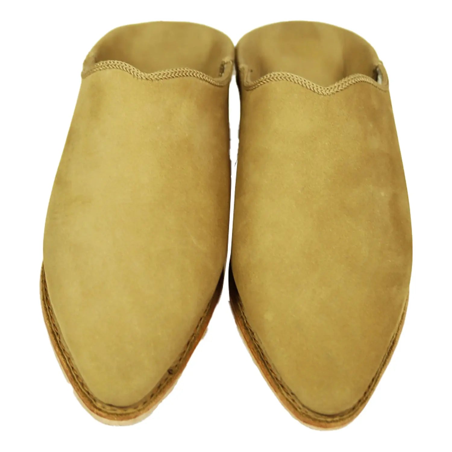 Biyadina Men's Suede Camely Moroccan Babouches Leather Slippers Biyadina Store