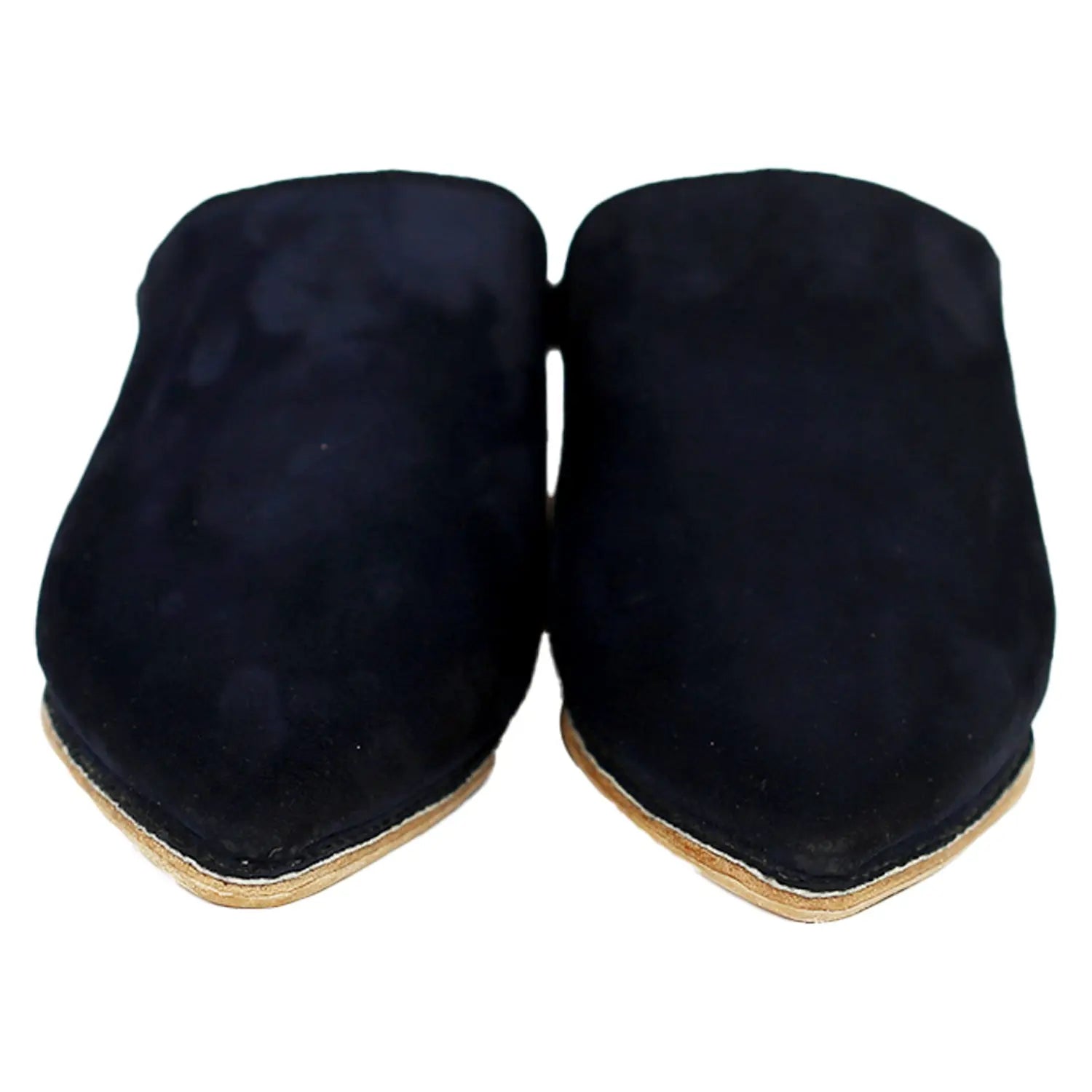 Biyadina Men's Suede Navy Moroccan Babouches Leather Slippers Biyadina Store