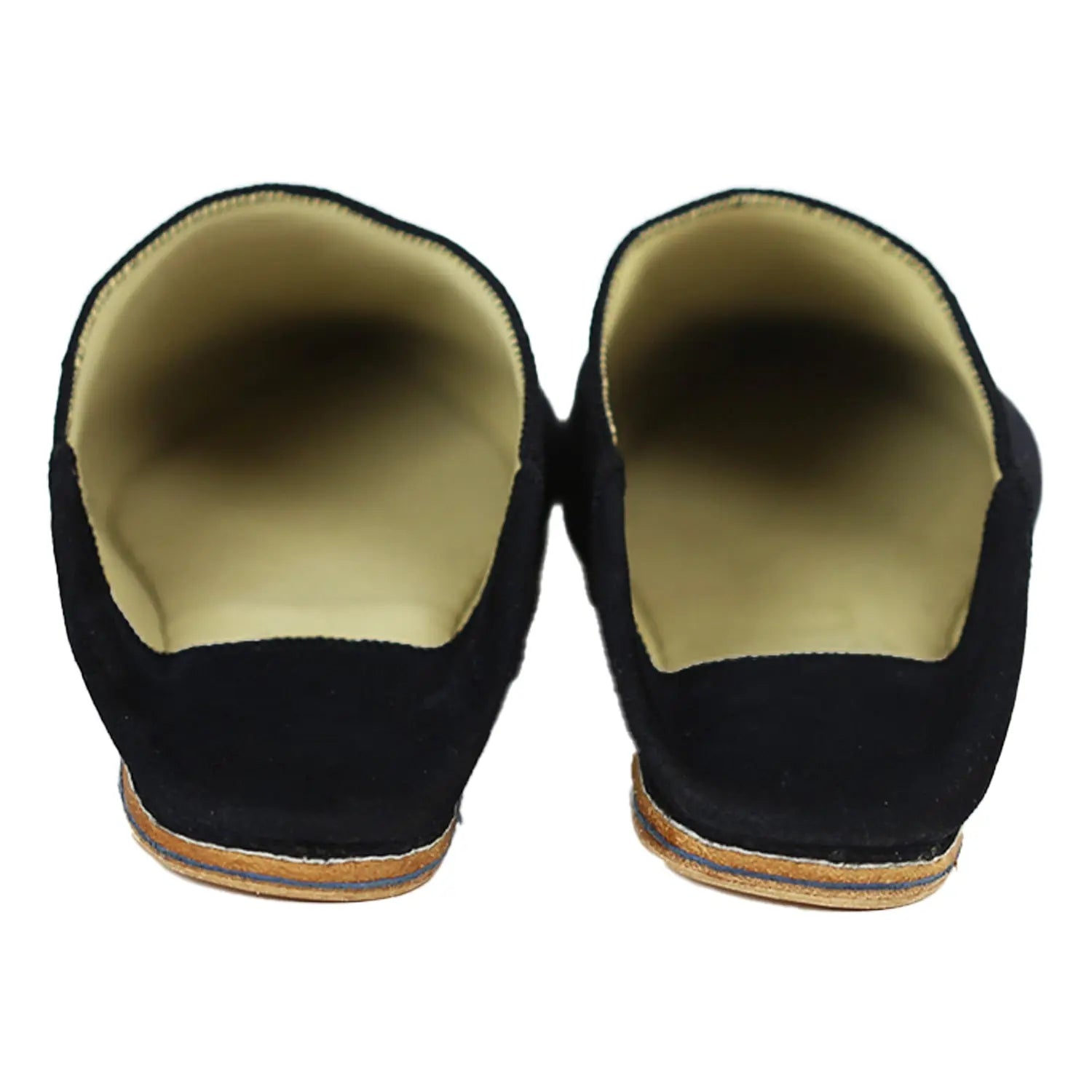 Biyadina Men's Suede Navy Moroccan Babouches Leather Slippers Biyadina Store