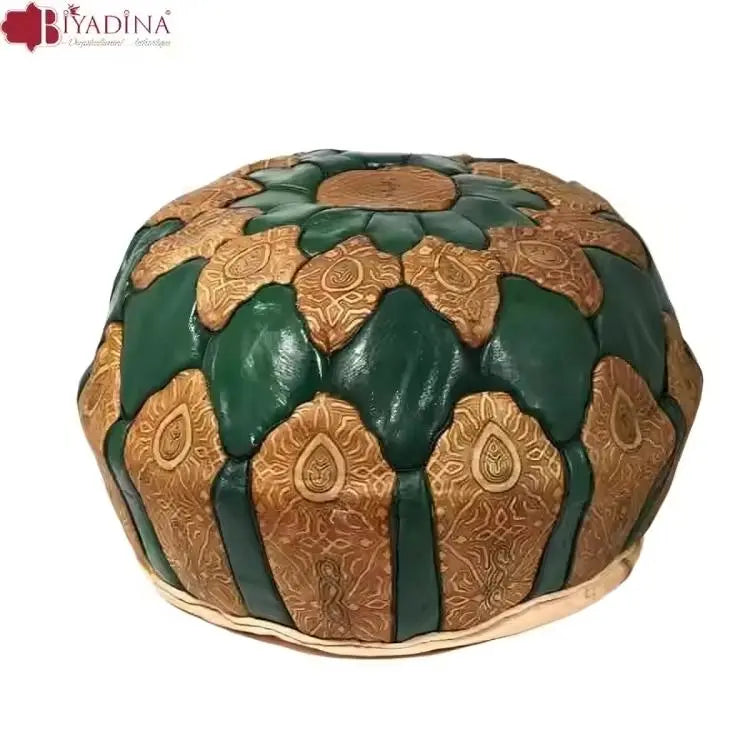 Biyadina Moroccan Leather Ottoman Pouf Biyadina Store