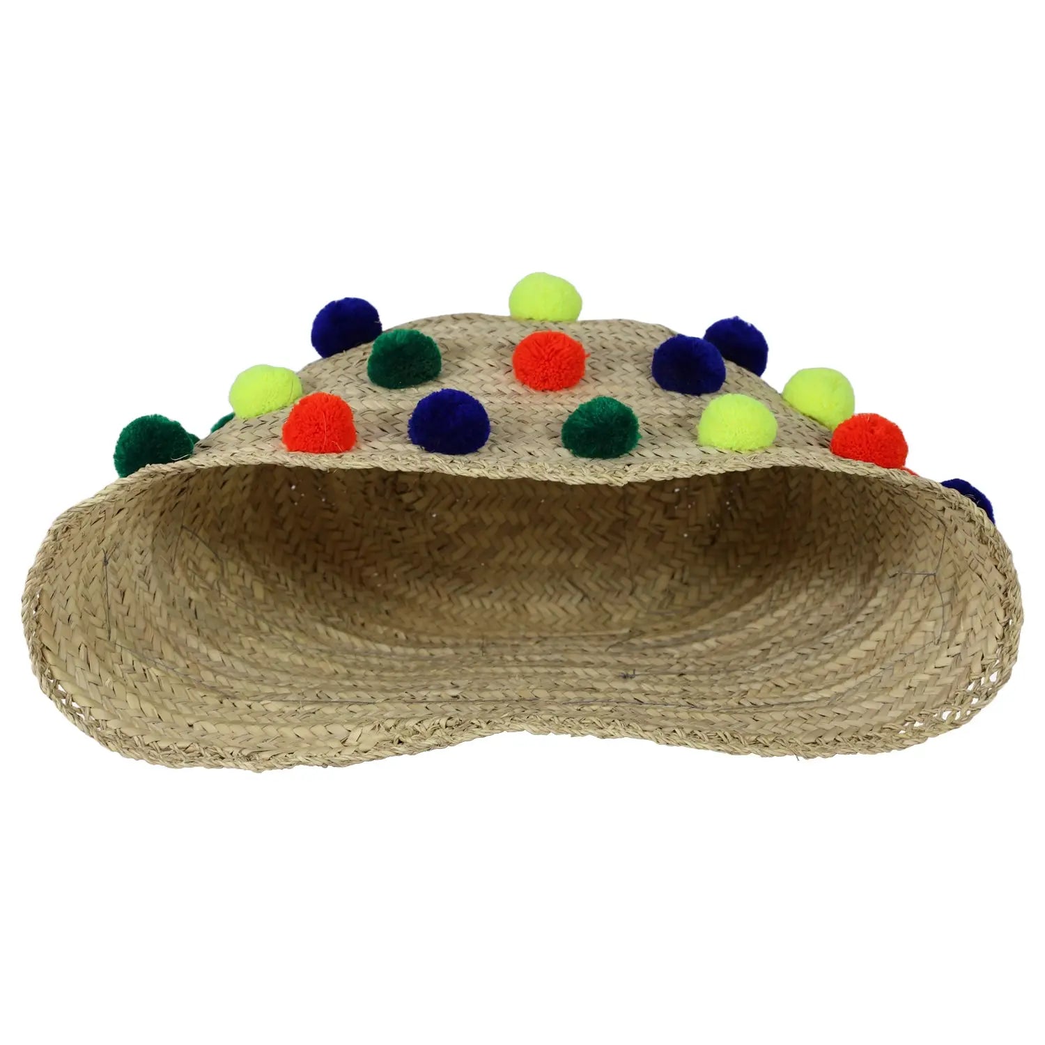 Biyadina Moroccan Pompom Basket BiyadinaStore