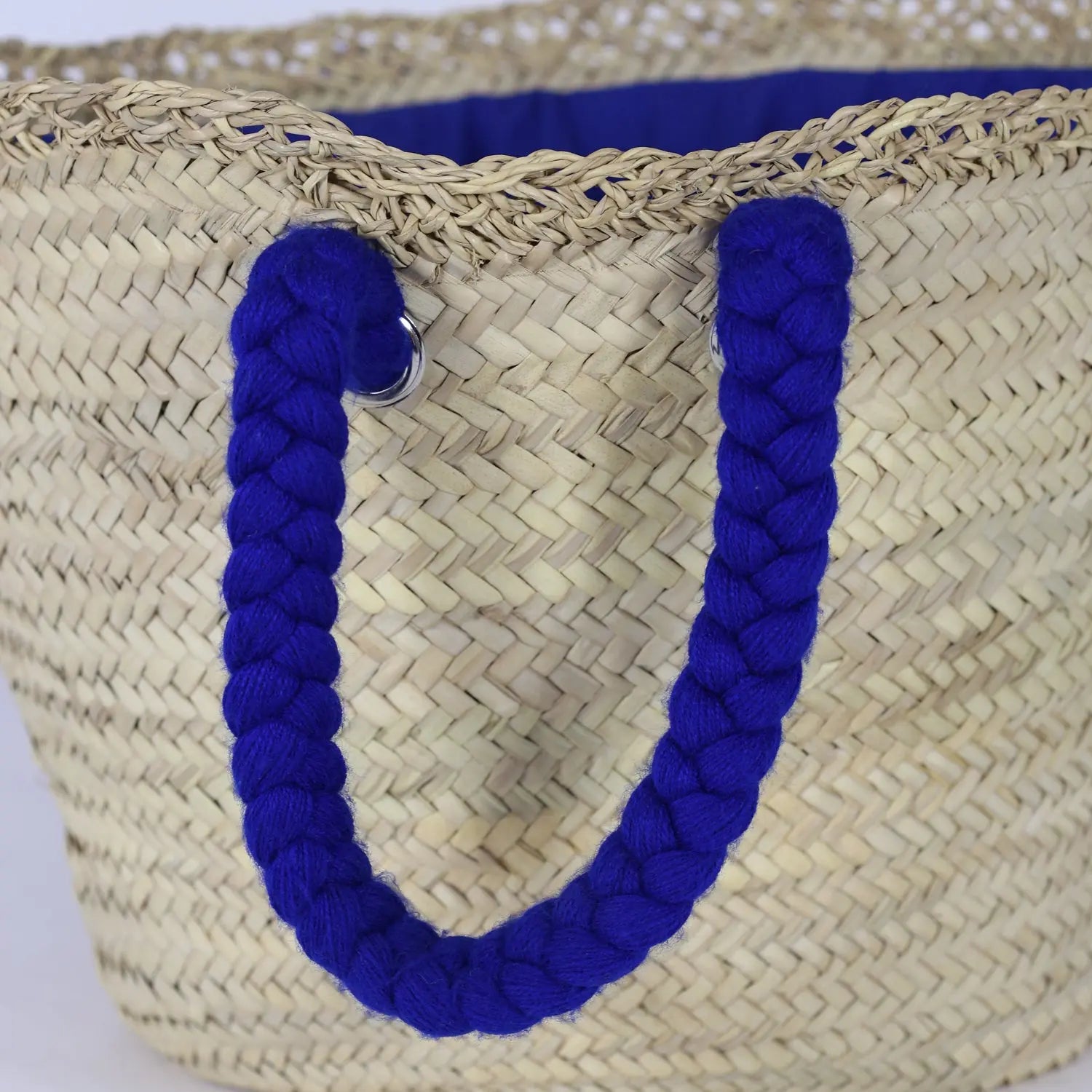 Biyadina Moroccan Traditional Blue Basket BiyadinaStore