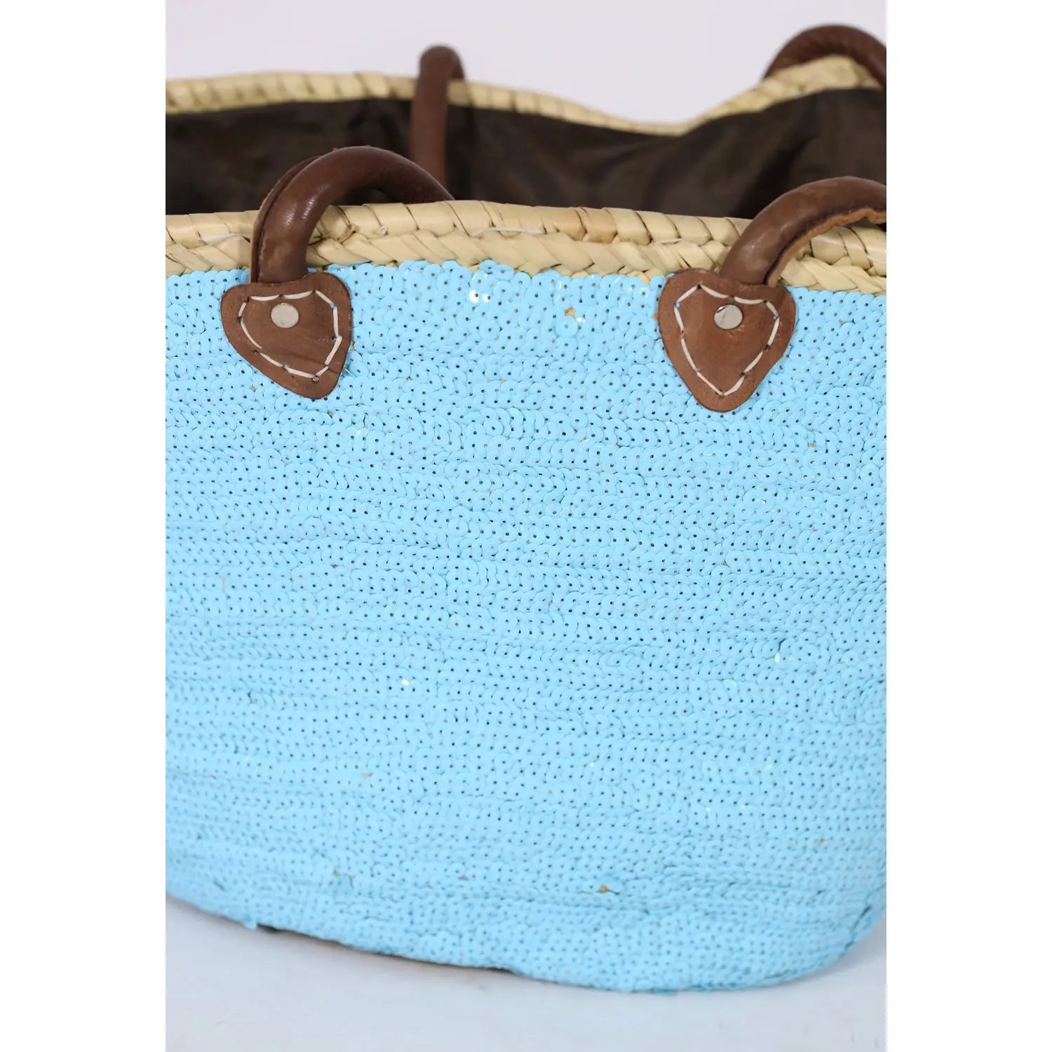 Biyadina Multicolored sequins basket Valentines Day Blue BiyadinaStore