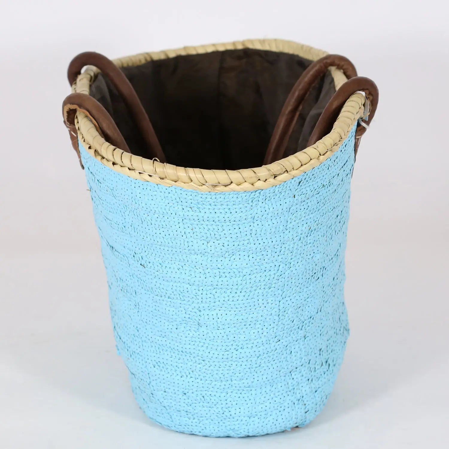 Biyadina Multicolored sequins basket Valentines Day Blue BiyadinaStore