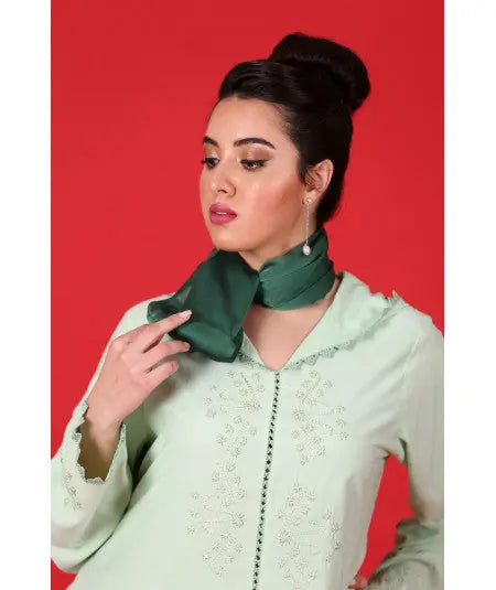 Biyadina Pistachio green djellaba with randa Biyadina Store