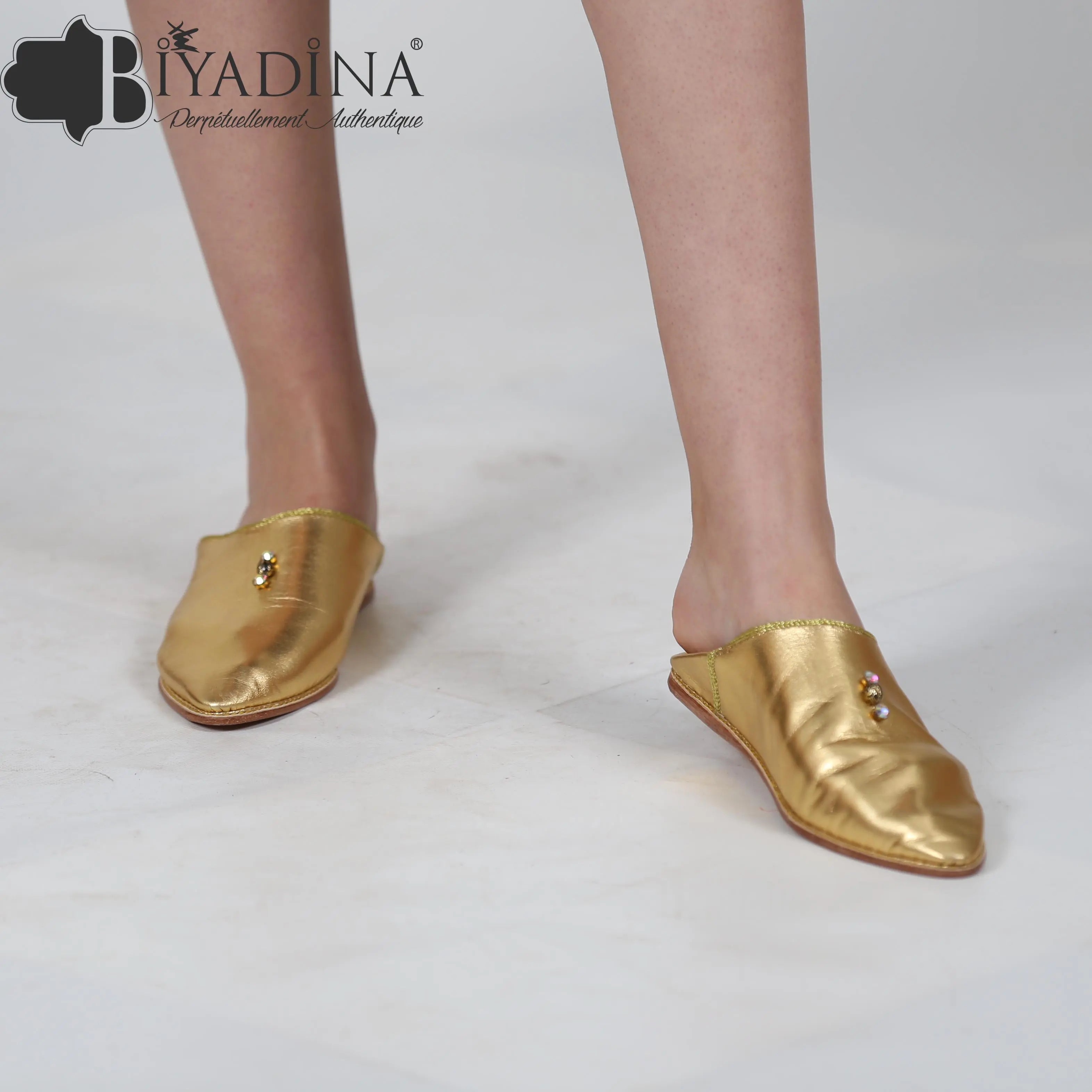 Biyadina Pointed leather slipper Biyadina Store