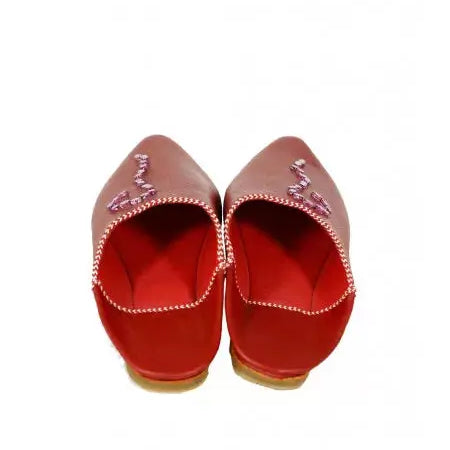 Biyadina Pointed leather slipper decorated with patterns Biyadina Store