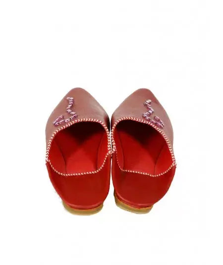 Biyadina Pointed leather slipper decorated with patterns Biyadina Store