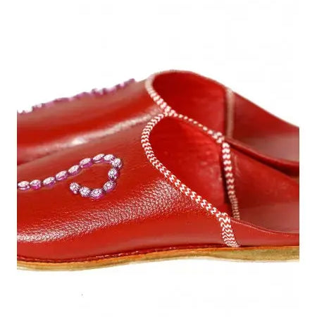 Biyadina Pointed leather slipper decorated with patterns Biyadina Store
