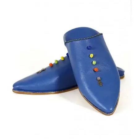 Biyadina Pointed leather slipper decorated with pearls Biyadina Store