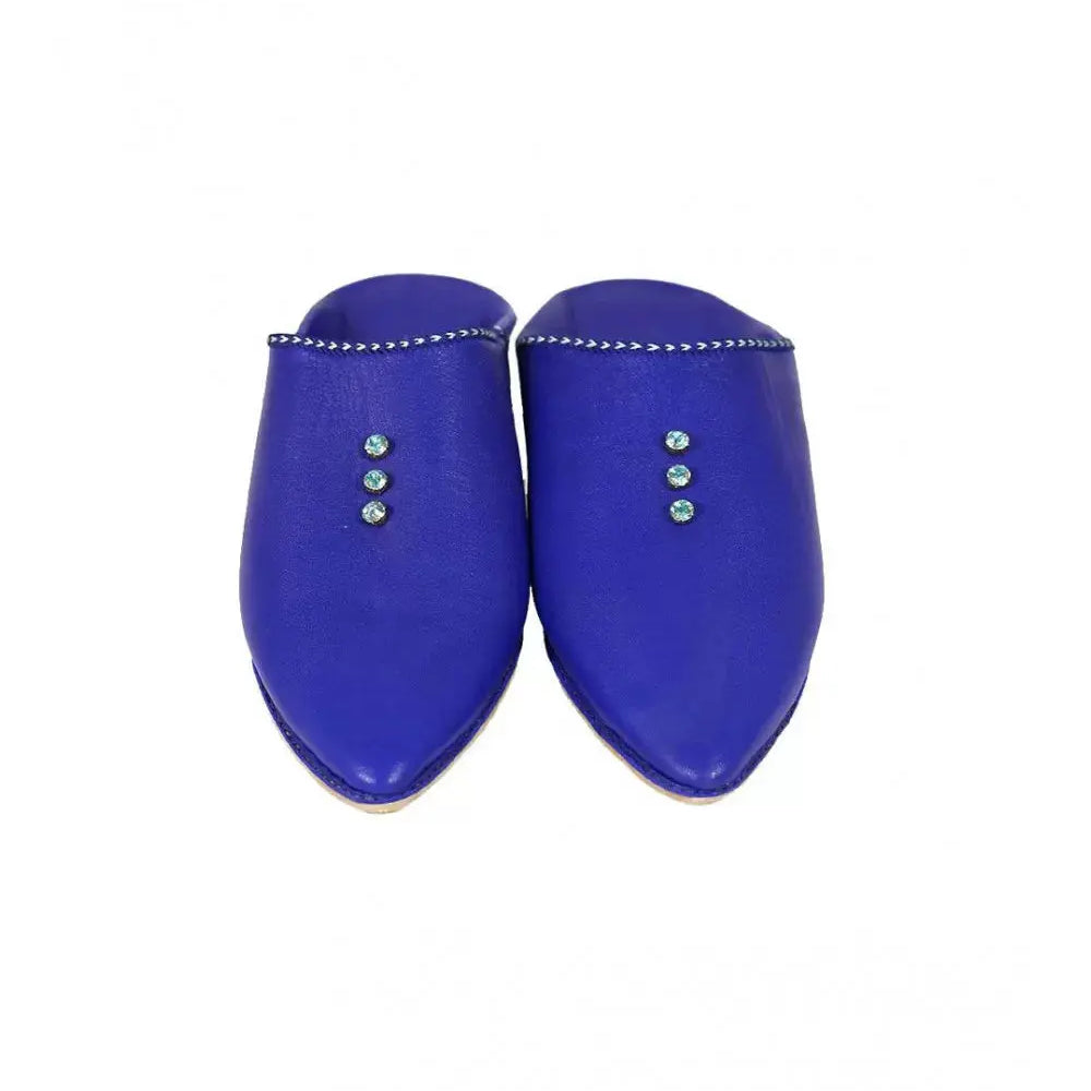 Biyadina Pointed leather slipper decorated with pearls Biyadina Store