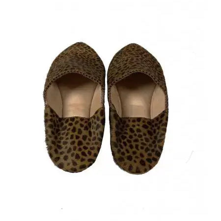 Biyadina Slippers in leopard print leather Biyadina Store