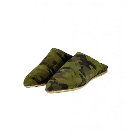 Biyadina Suede slipper pointed military pattern Biyadina Store