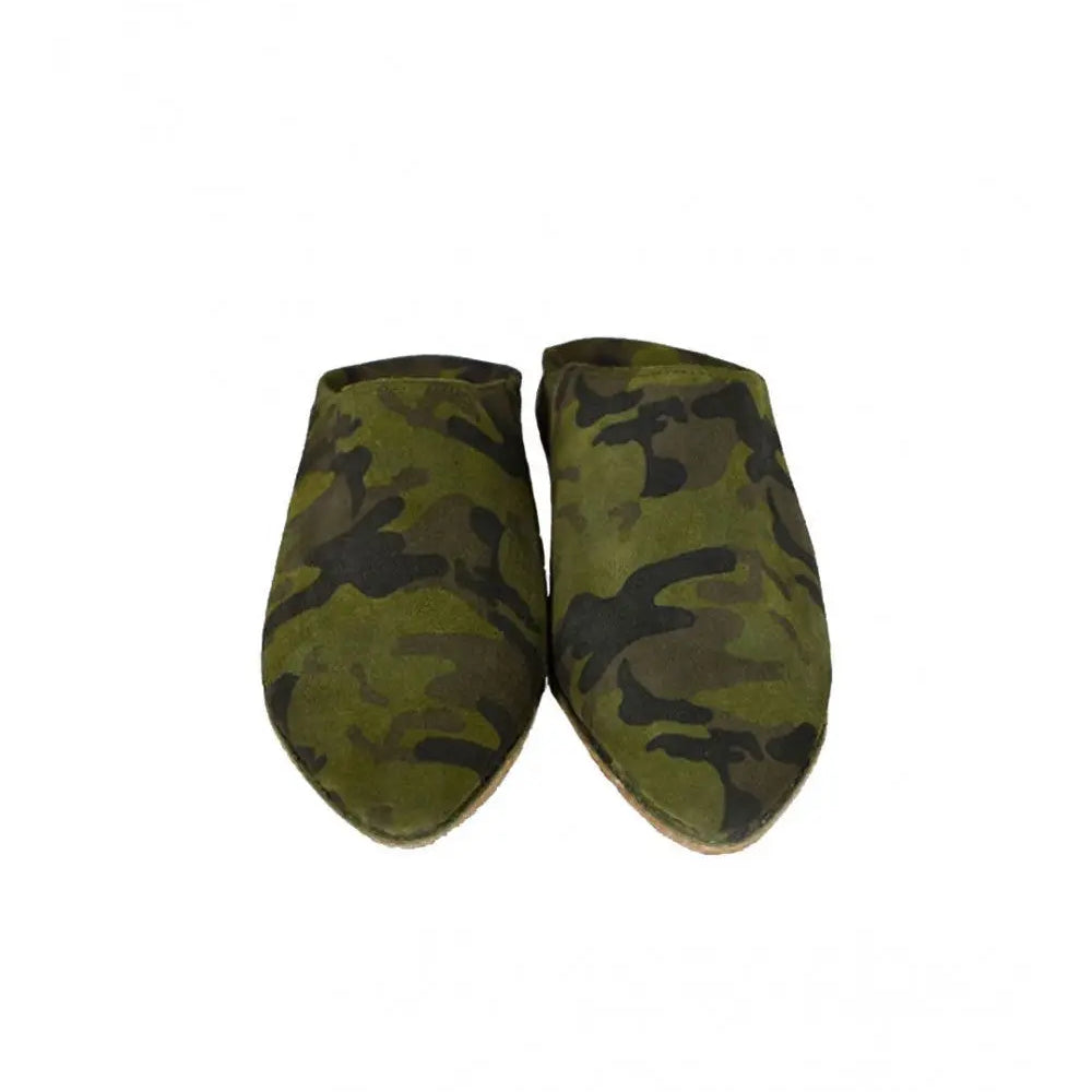 Biyadina Suede slipper pointed military pattern Biyadina Store