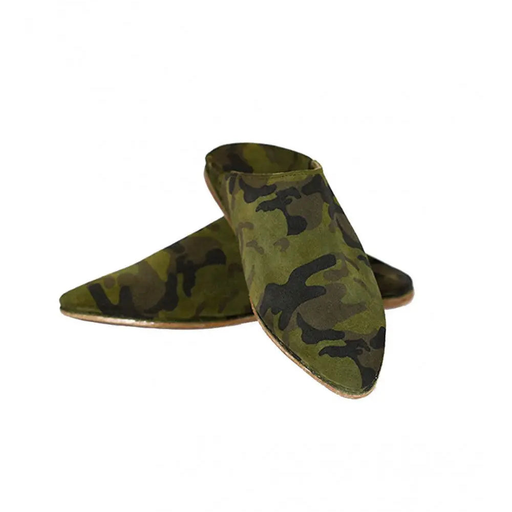 Biyadina Suede slipper pointed military pattern Biyadina Store