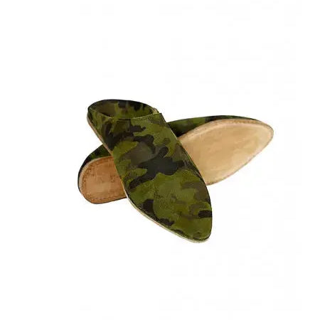 Biyadina Suede slipper pointed military pattern Biyadina Store