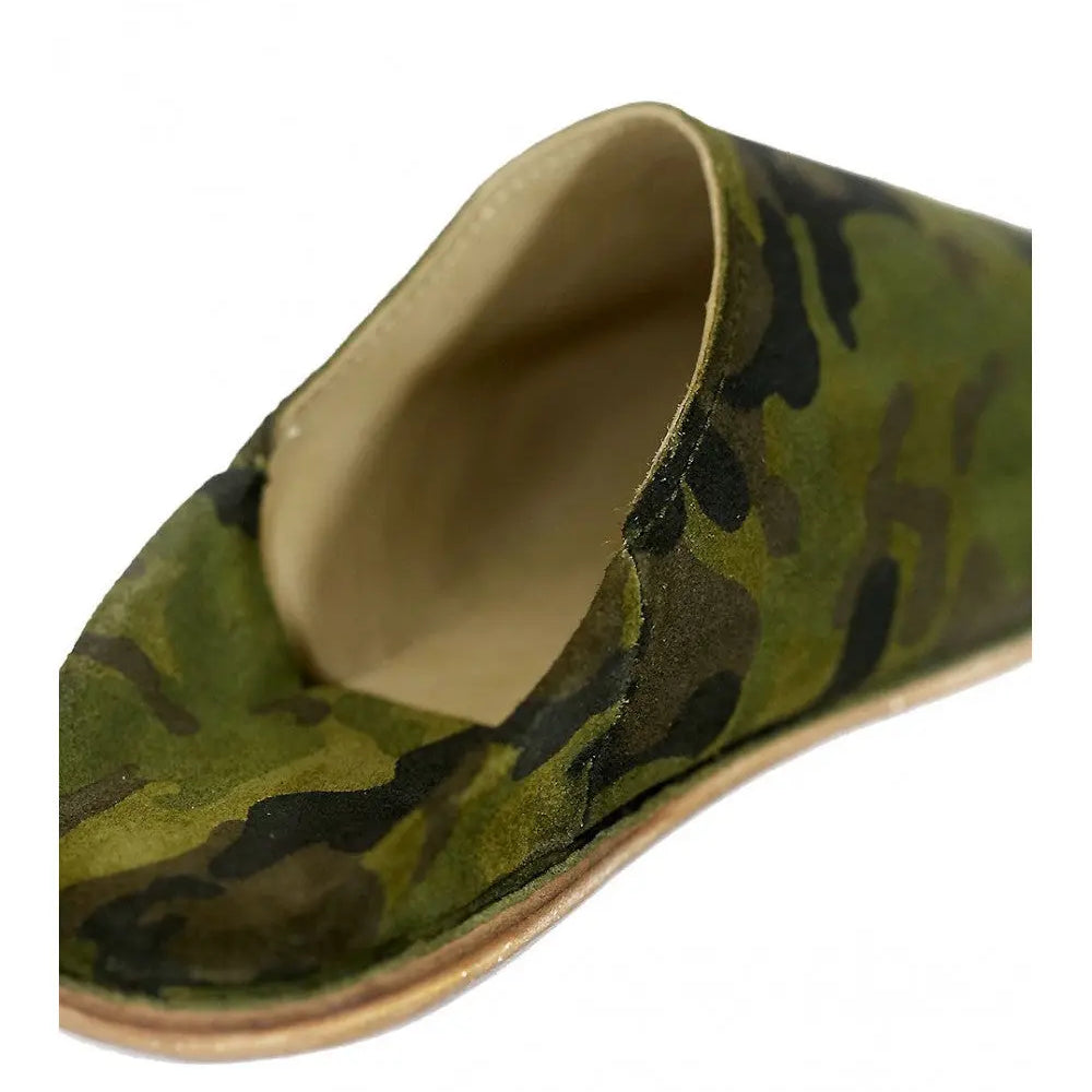Biyadina Suede slipper pointed military pattern Biyadina Store