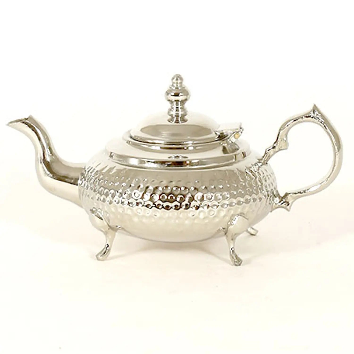 Biyadina Traditional Moroccan Teapot - Handcrafted Silver Copper - Theiere Fakroune - 18.5 X 9.5 X 10 - BiyadinaStore - Shape with Engravings Biyadina Store