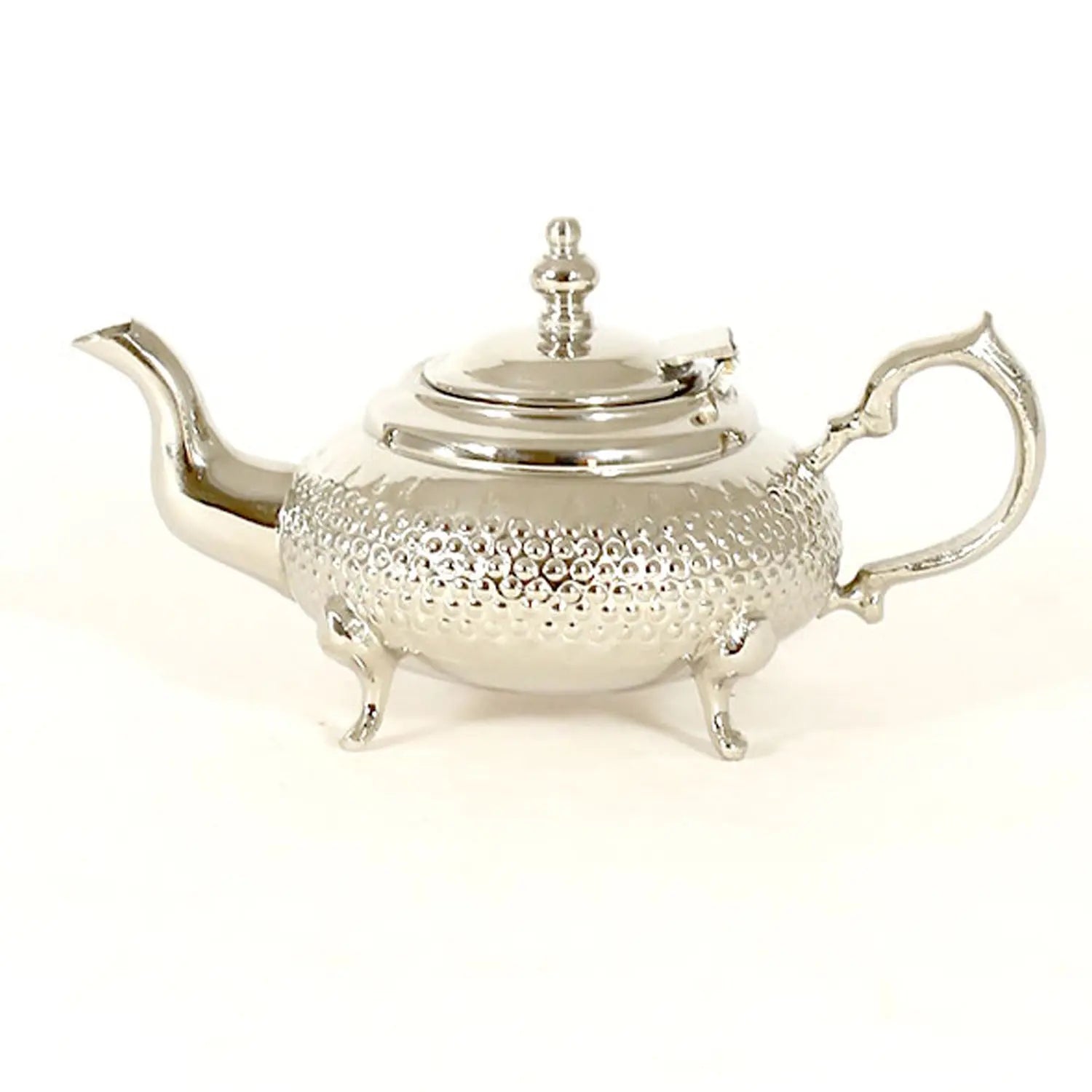 Biyadina Traditional Moroccan Teapot - Handcrafted Silver Copper - Theiere Fakroune - 18.5 X 9.5 X 10 - Piriform Shape with Engravings Biyadina Store