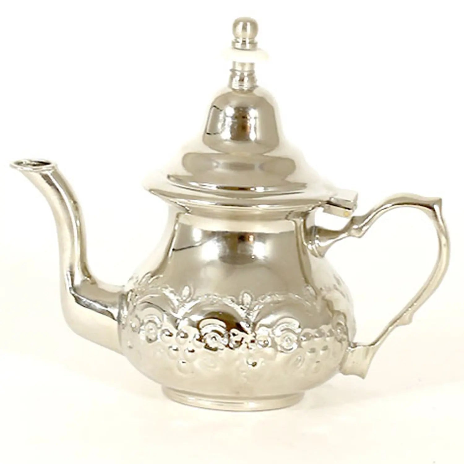 Biyadina Traditional Moroccan Teapot - Handcrafted Silver Copper - Theiere N°16 - 18.5 X 16.5 X 10 - BiyadinaStore - Ideal for Mint Tea Biyadina Store