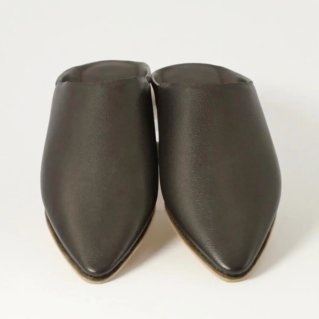 Biyadina Unisex Moroccan Handmade Black Leather Babouches Biyadina Store