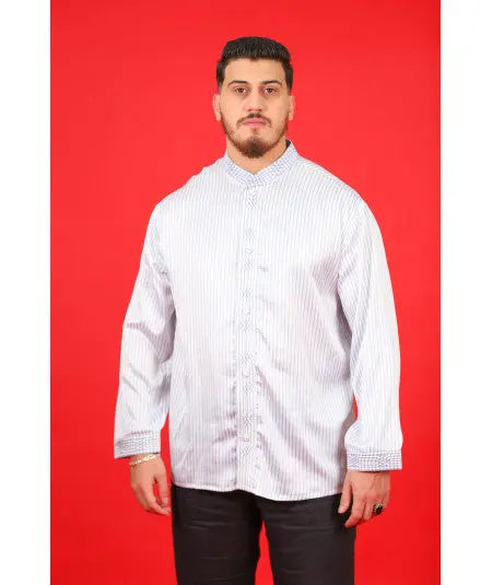 Biyadina White shirt with blue stripes Biyadina Store