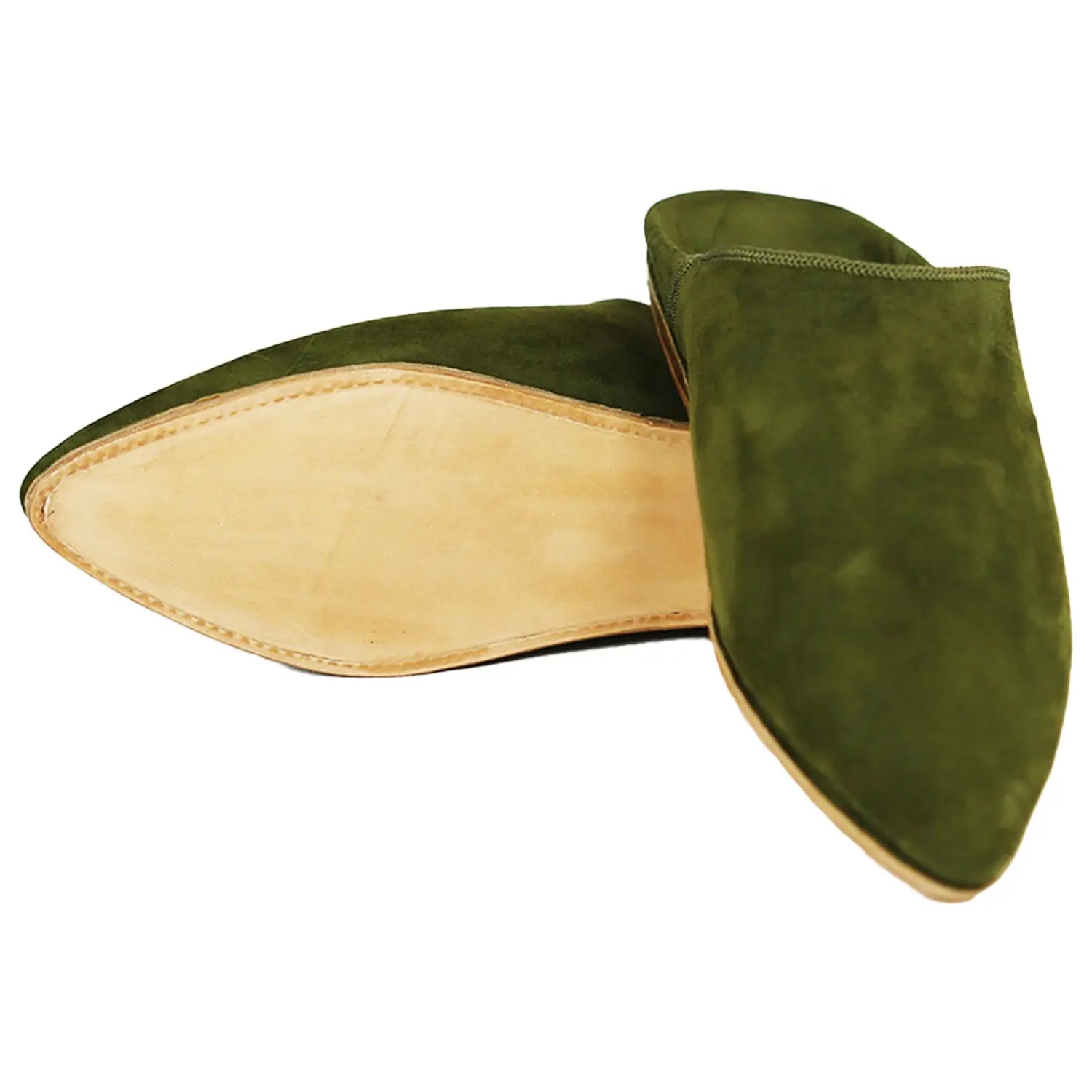 Biyadina Women's Deco Chochia Blue Moroccan Babouches Leather Slippers Biyadina Store