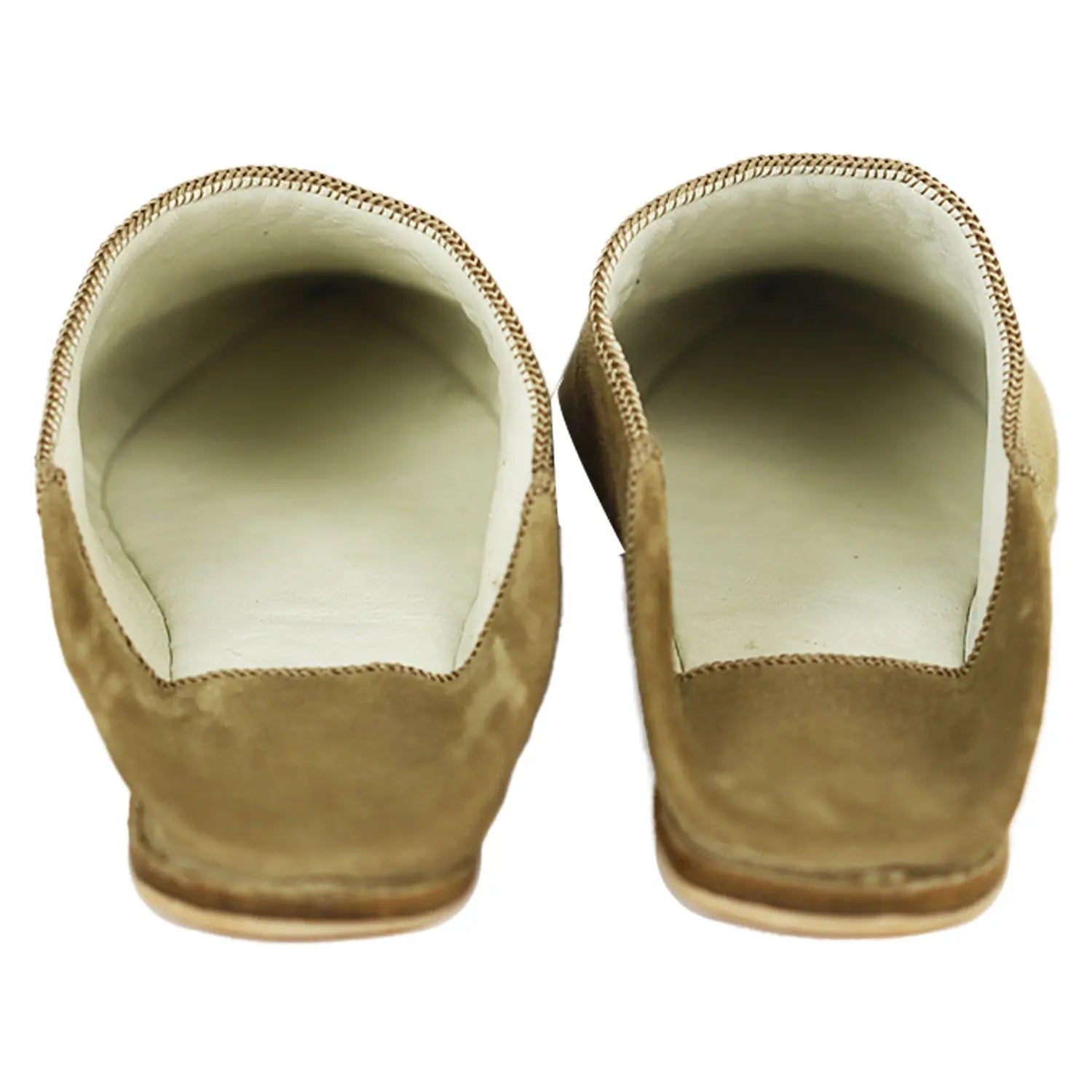 Biyadina Women's Suede Pearls Camel Moroccan Babouches Leather Slippers Biyadina Store