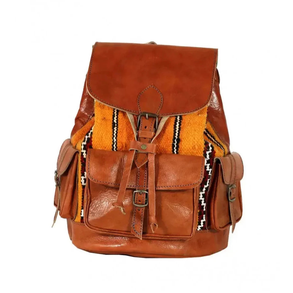 Biyadina Handmade Kilim and Leather Backpack - Unique and Durable Design Biyadina Store