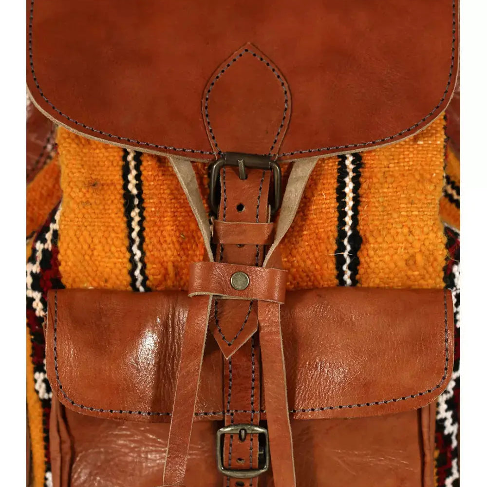 Biyadina Handmade Kilim and Leather Backpack - Unique and Durable Design Biyadina Store