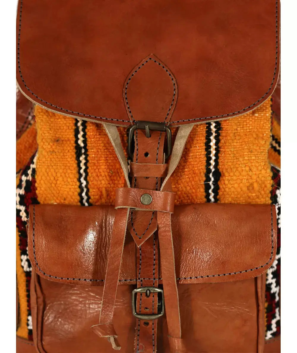 Biyadina Handmade Kilim and Leather Backpack - Unique and Durable Design Biyadina Store