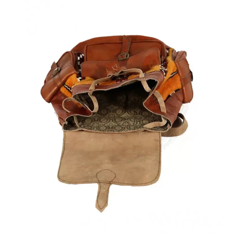 Biyadina Handmade Kilim and Leather Backpack - Unique and Durable Design Biyadina Store