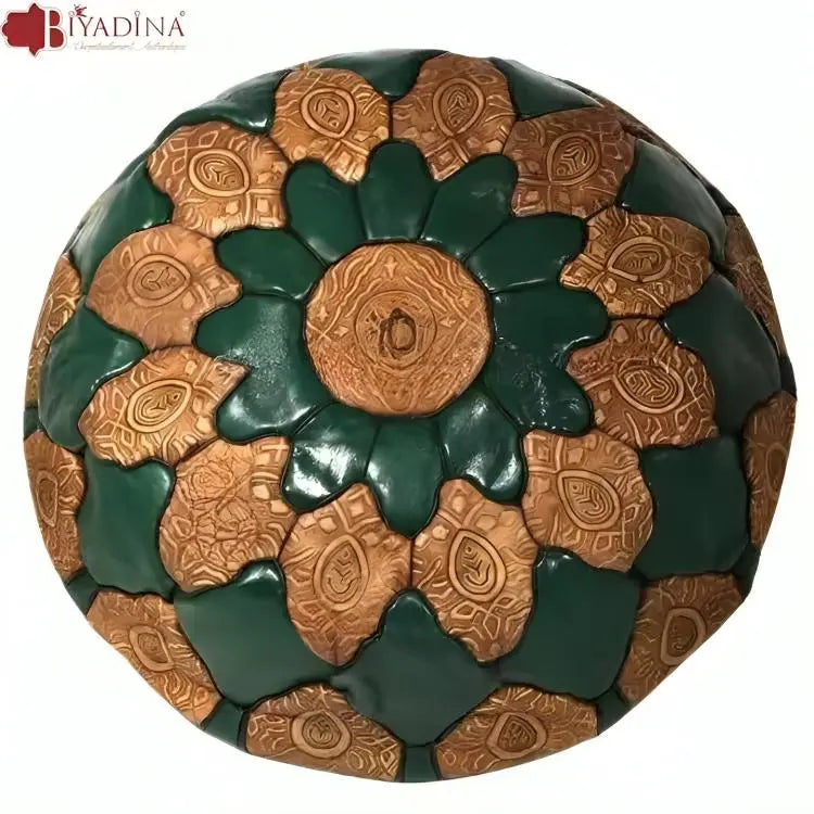 Moroccan Leather Pouf - Biyadina Store