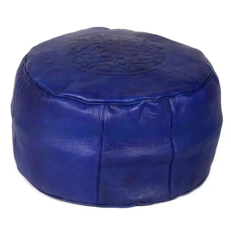 High-Quality Moroccan Leather Ottoman - Biyadina Store