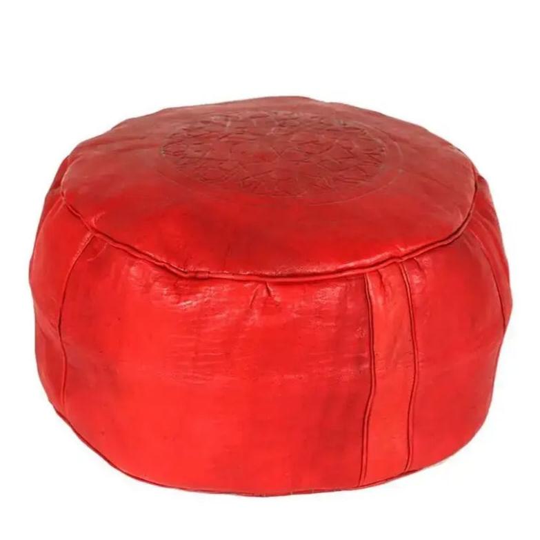 High-Quality Moroccan Leather Ottoman - Biyadina Store