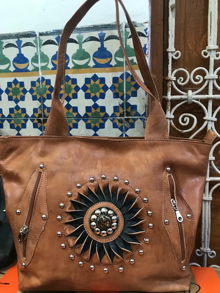 Moroccan Leather Shoulder Bag| New Design 2024 For Ladies - Biyadina Store