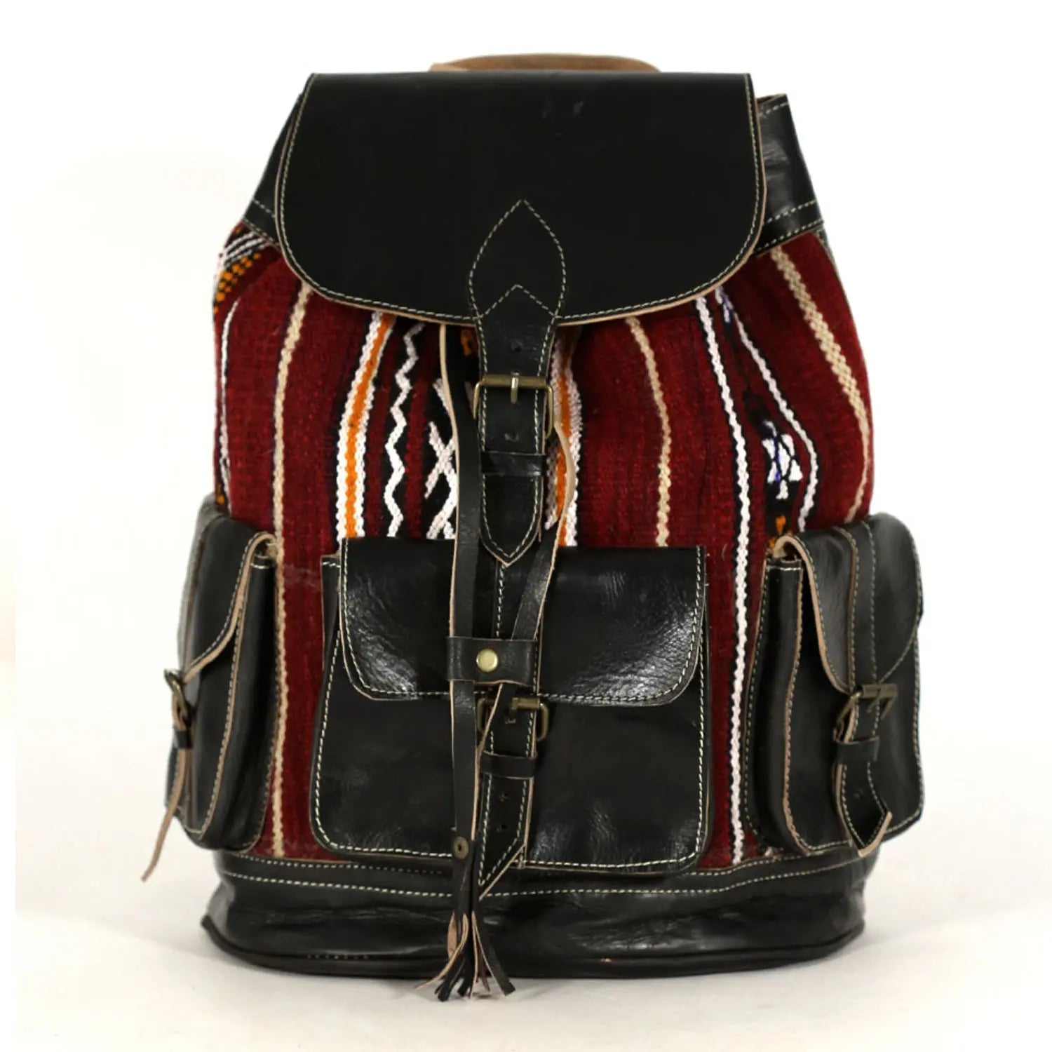 Biyadina Premium Black Handmade Leather Backpack - Vintage Style with Timeless Elegance BiyadinaStore