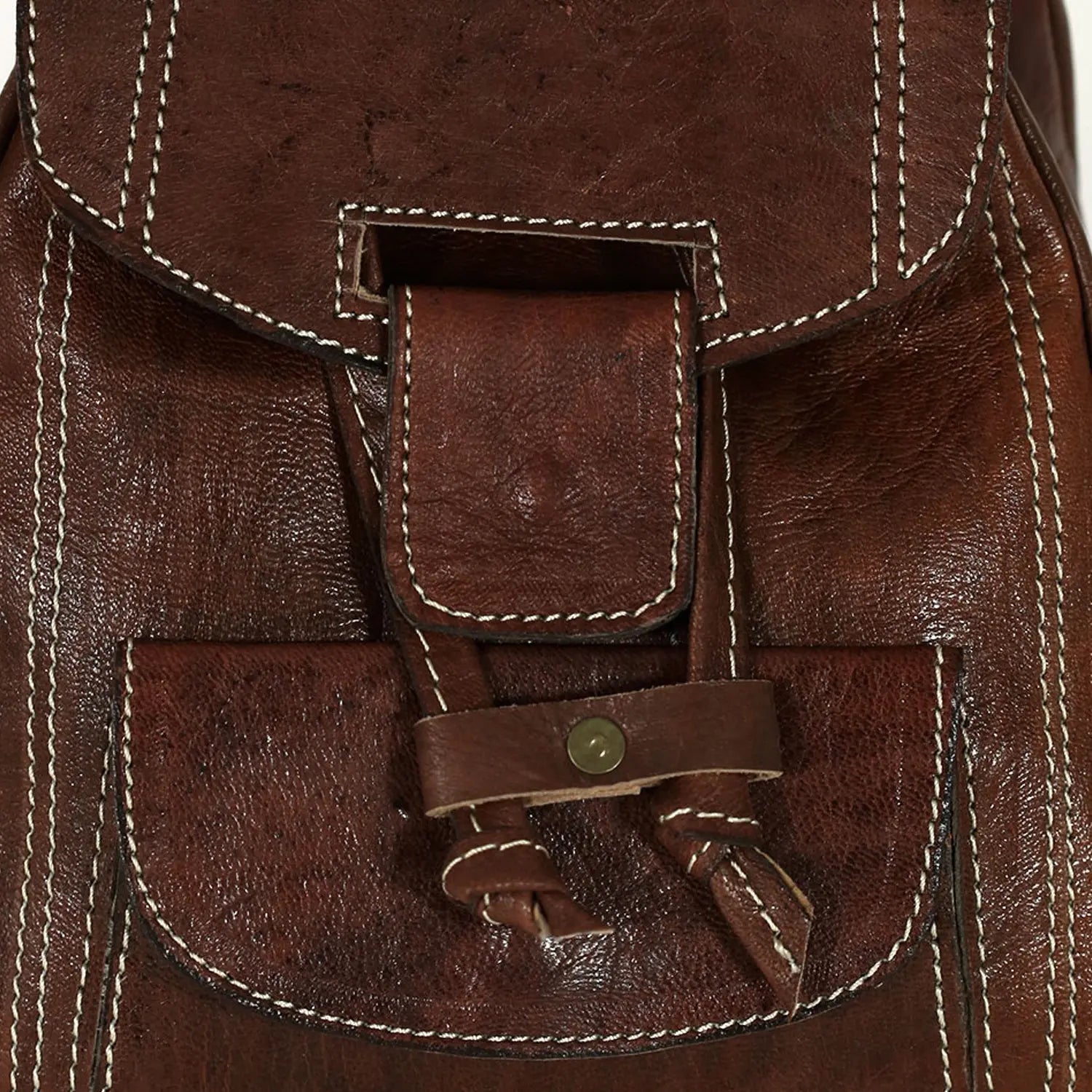 Biyadina Premium Brown Handmade Leather Backpack - Classic Style highly expert craftsman BiyadinaStore