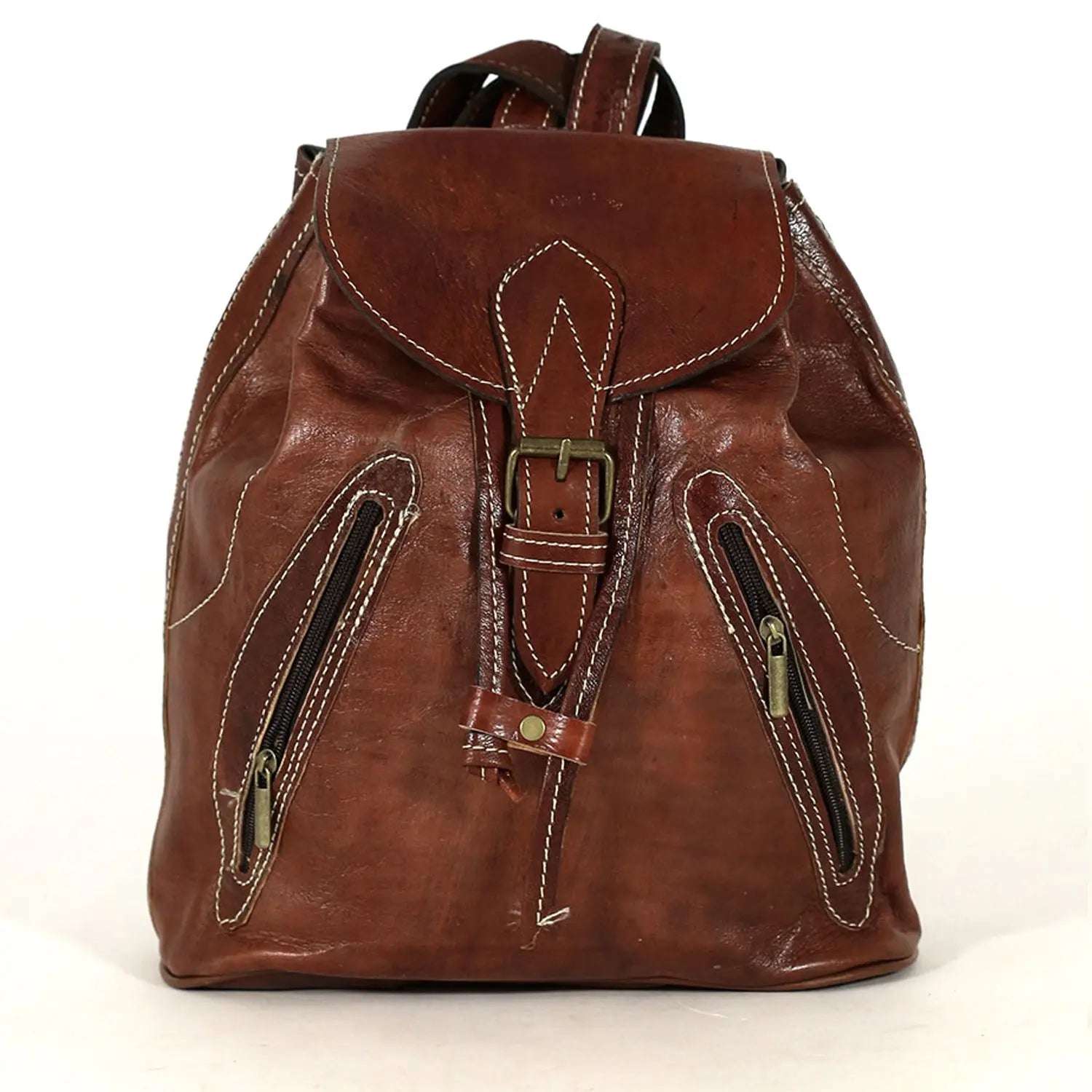 Biyadina Premium Brown Handmade Leather Backpack - Classic Style with Timeless Elegance BiyadinaStore