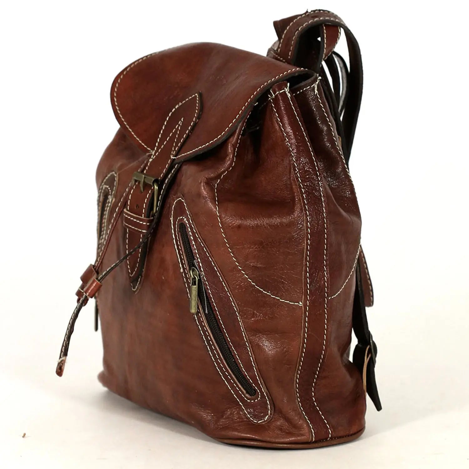 Biyadina Premium Brown Handmade Leather Backpack - Classic Style with Timeless Elegance BiyadinaStore