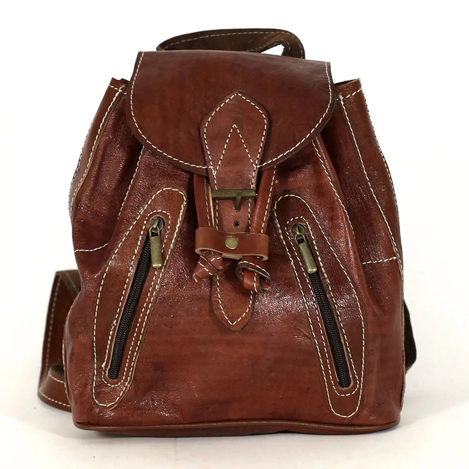 Biyadina Premium Brown Handmade Leather Backpack - Vintage Style handmade by our highly expert craftsman BiyadinaStore