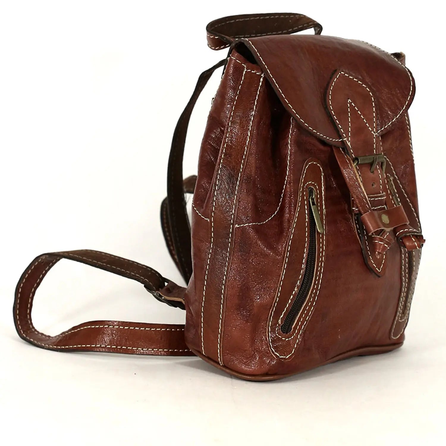 Biyadina Premium Brown Handmade Leather Backpack - Vintage Style handmade by our highly expert craftsman BiyadinaStore