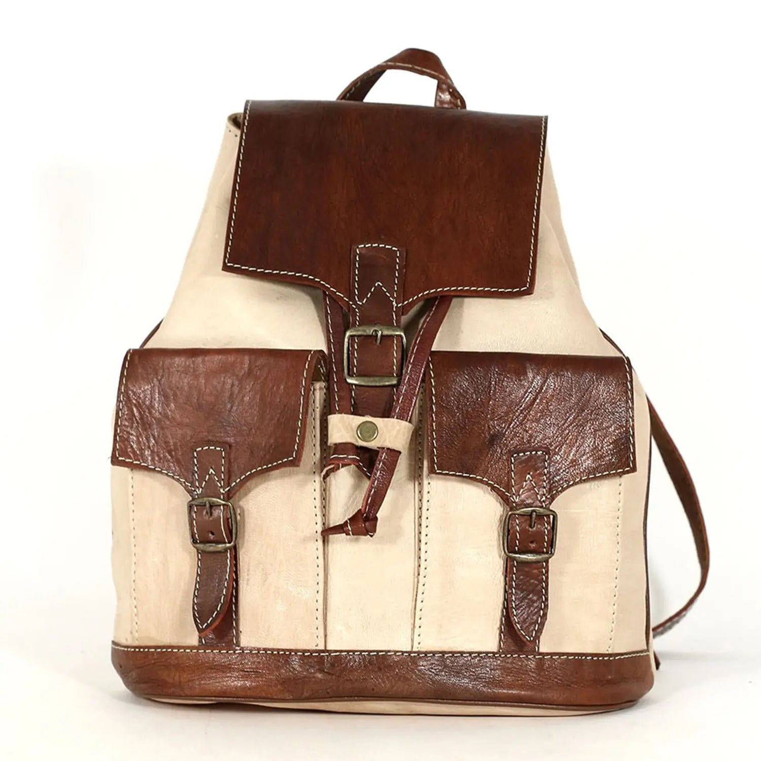 Biyadina Premium Brown Handmade Leather Backpack - Vintage Style with Timeless Elegance BiyadinaStore