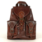Biyadina Premium Deep Brown Handmade Leather Backpack - Vintage Style with Timeless Elegance BiyadinaStore