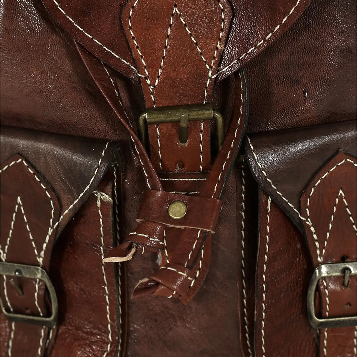 Biyadina Premium Deep Brown Handmade Leather Backpack - Vintage Style with Timeless Elegance BiyadinaStore