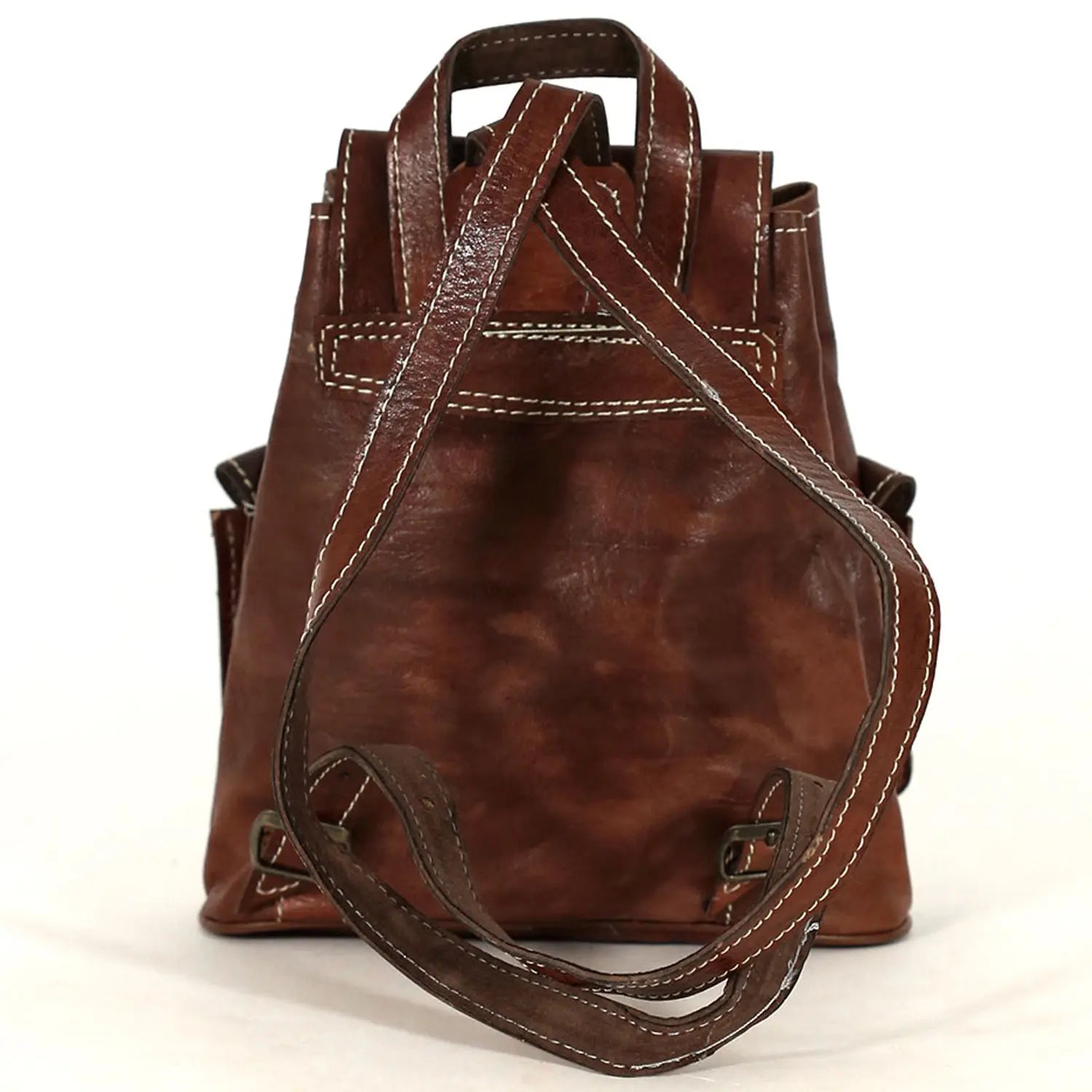Biyadina Premium Deep Brown Handmade Leather Backpack - Vintage Style with Timeless Elegance BiyadinaStore